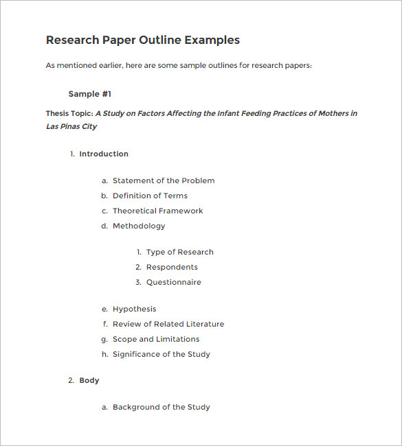how to write outline for research paper apa style